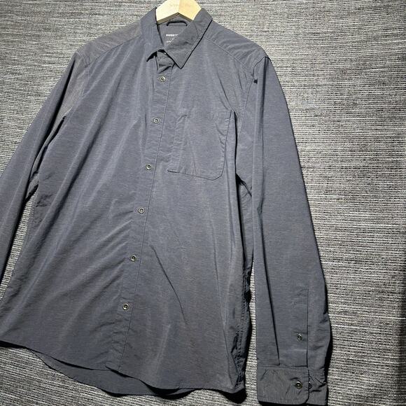 Swiss Tech Shirt Men's L Blue Long Sleeve Button Nylon Outdoor Hiking SM48Y120 - Picture 5 of 13
